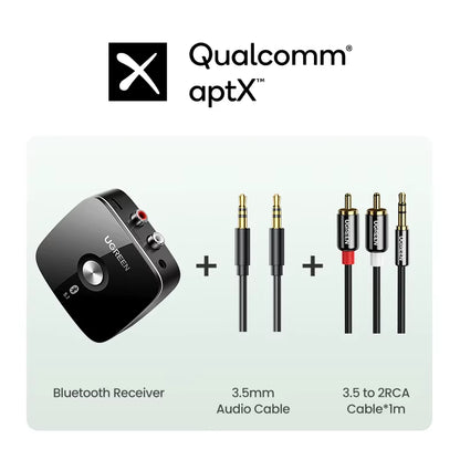 Bluetooth RCA Receiver 5.1 Aptx HD 3.5Mm Jack Aux Wireless Adapter Music for TV Car 2RCA Bluetooth Audio Receiver Aptx