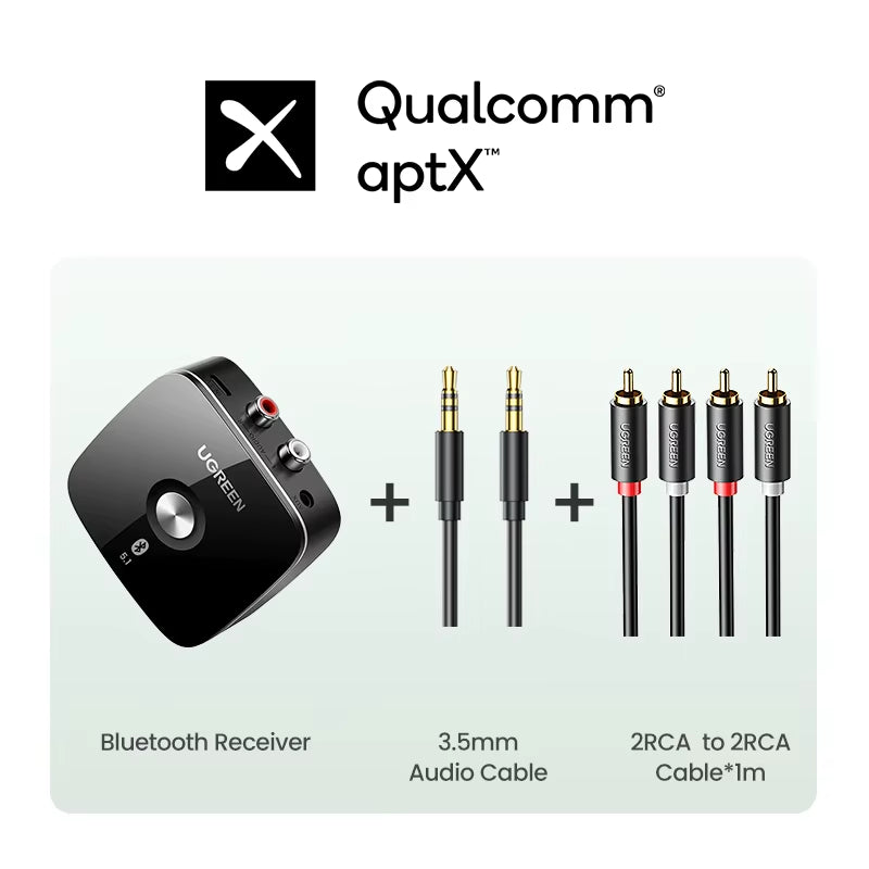 Bluetooth RCA Receiver 5.1 Aptx HD 3.5Mm Jack Aux Wireless Adapter Music for TV Car 2RCA Bluetooth Audio Receiver Aptx